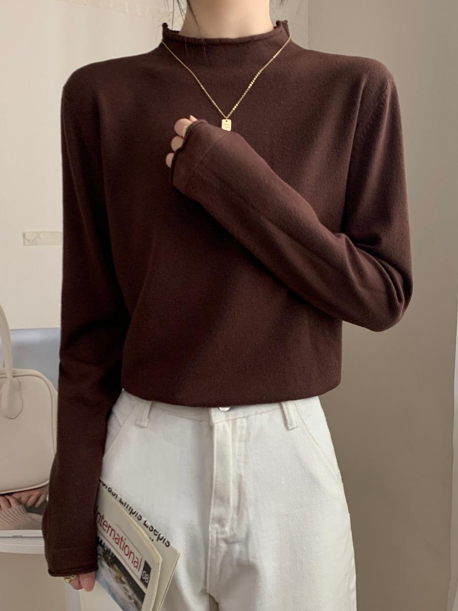 

Женский свитер-полуводолазка Maillard в стиле ретро коричневого цвета – мягкая, завитая внутренняя часть, коллекция Весна 2025 г. Medium