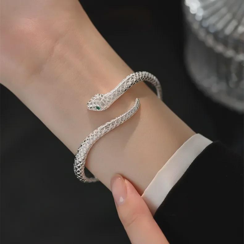 "925 Silver-Plated Snake-Shaped Bracelet: Women's Autumn & Winter Jewelry, Perfect New Year Gift"