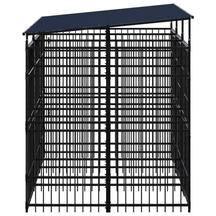 VidaXL Chenil d'Extérieur avec Toit pour Chiens Acier 5,53 m² Cage Enclos 3097948