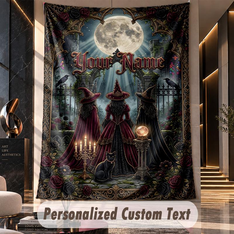 Witchcraft (135) Theme Custom Tapestry Personalized Custom Name Text Wall Hanging Tapestry Home Decor Background Cloth