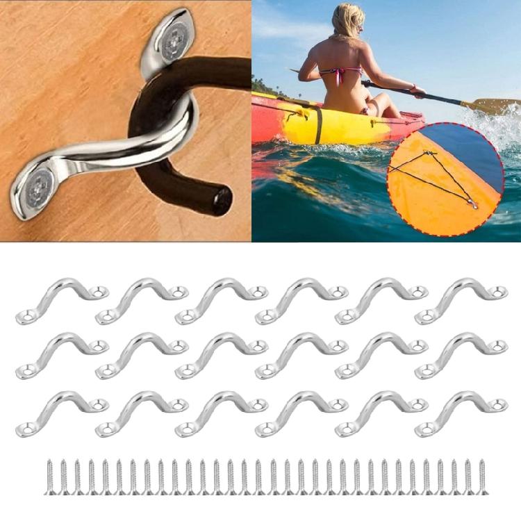 16 Pcs Heavy Duty Eye Straps Stainless Steels Boat Top Pad Eye Kayak Deck Loop