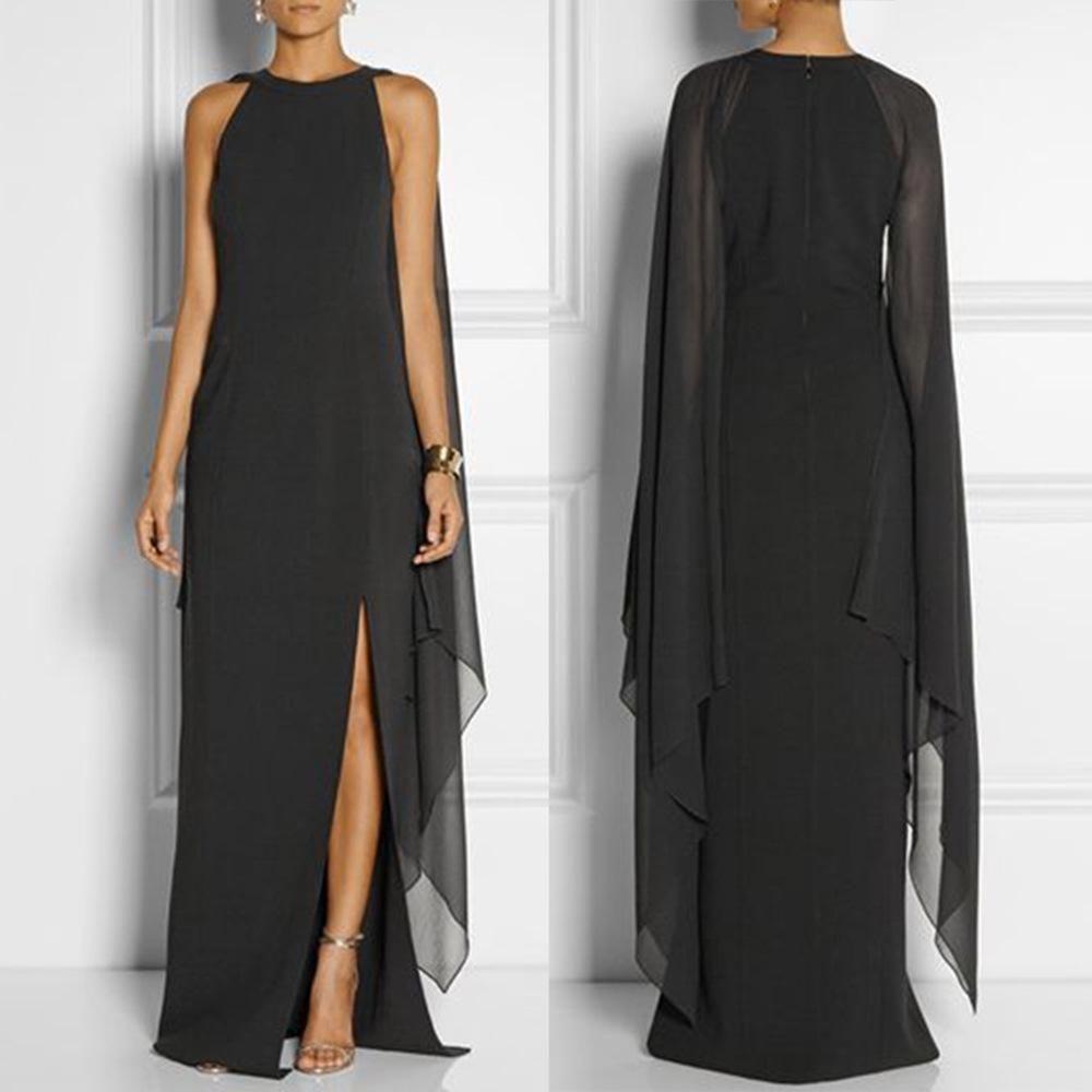 Womens Size Plus Chiffon Mosaic Dress Long Dress Atmosphere Dress Fan Female