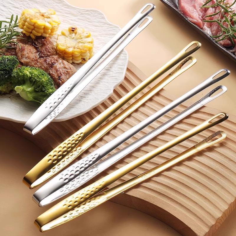 304 Stainless Steel Barbecue Tongs for Korean BBQ, Kitchen, and Buffet