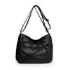 Single Shoulder Mother Bag New Simple Washed Leather Soft Leather Medium Women's Bag Messenger Bag Large Capacity Women's Bag