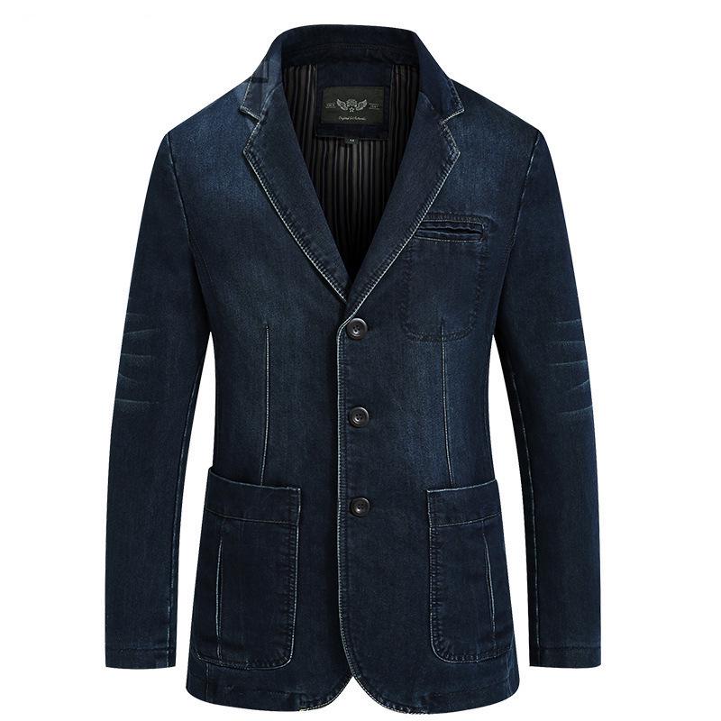 Simple Men's Autumn New Washed Retro Lapel Tooling Men's Denim Jacket Thin