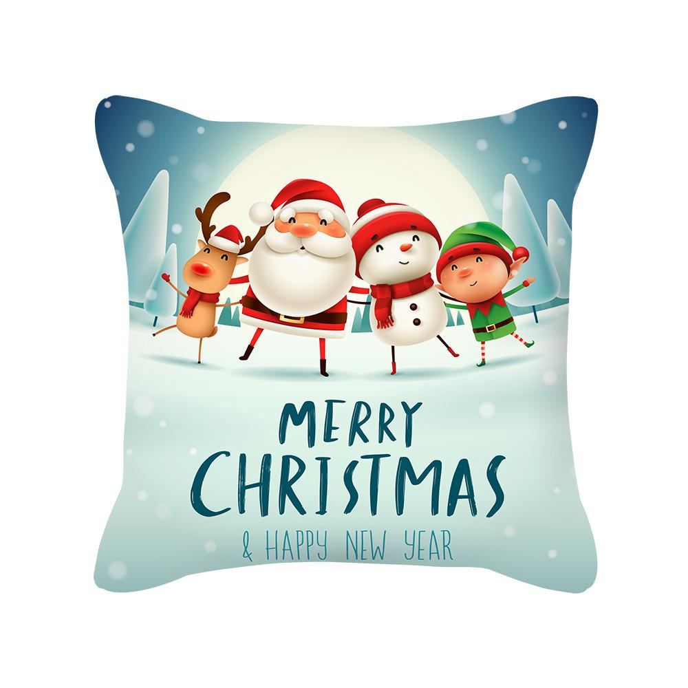 New Cartoon Christmas Pillow Cover Holiday Gift Square Cushion Cover Cushion Cover Pillow Cover