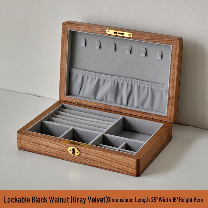 Black Walnut Solid Wood Jewelry Box