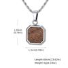 Vnox Quadratischer Holzanhänger Halskette aus Edelstahl mit gedrehter Kette, Wasserdicht Hypoallergen Minimalistischer Schmuck Geschenk für Männer