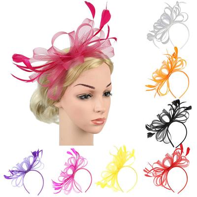 Velký svatební fascinátor Čelenka Aliceband Dámský denní dostihy Royal Ascot