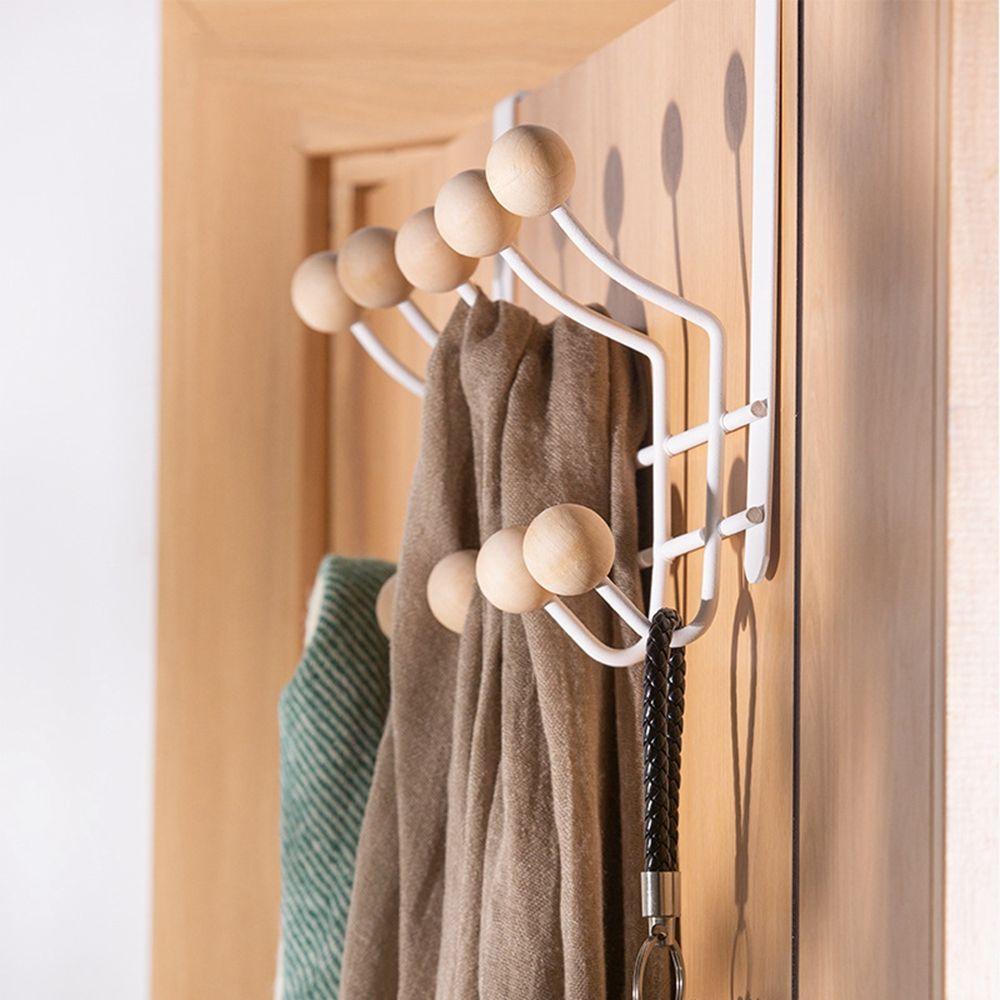 White Iron Simple Behind The Door Hanging Type Scarf Hanger Towel Shelf Door Hooks Storage Hooks