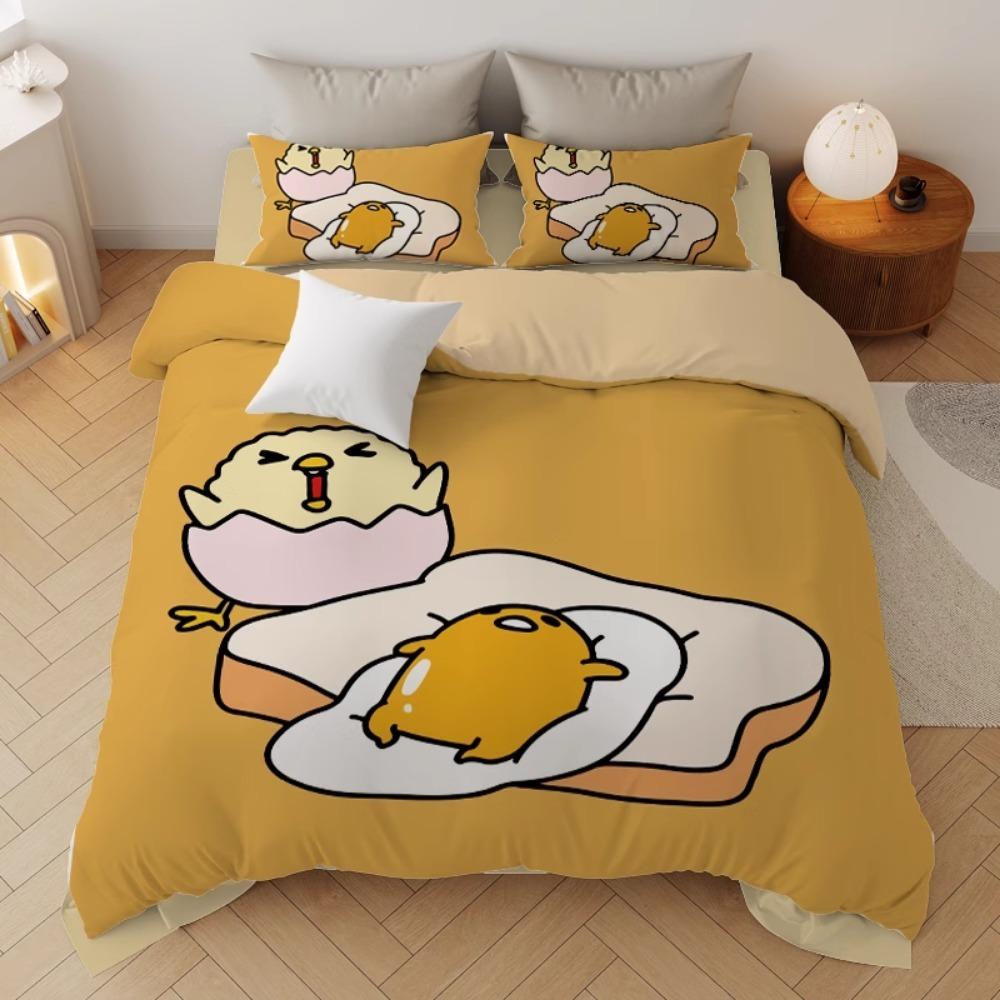 

Lazy Egg Duvet Cover Pillowcase Bedding Set BoyGirl Bedroom Decoration Children-Gift Single Double Large SizeZip Duvet Cover 90x200cm