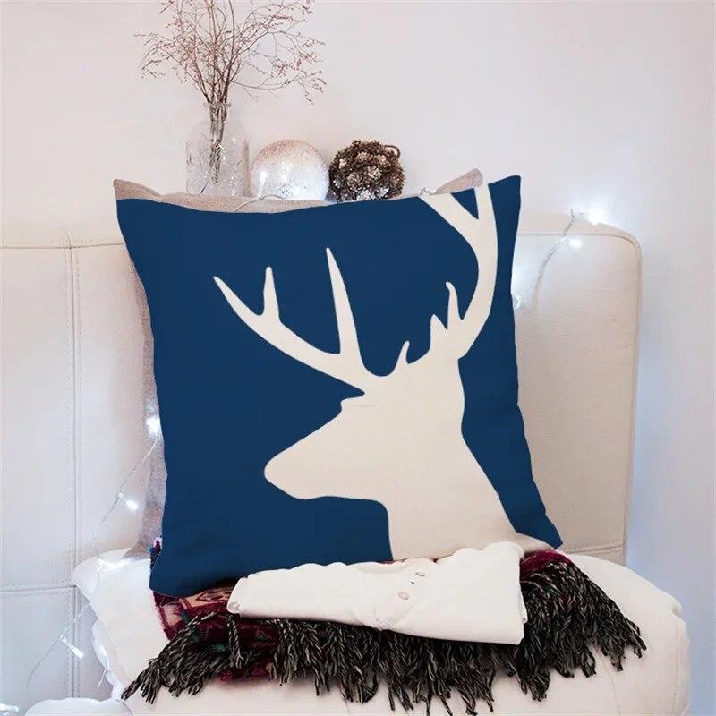 45x45cm Creative Geometric Elk Pillowcase Living Room Sofa Office Seat Car Cushion Cover  Ornament Home Decoration