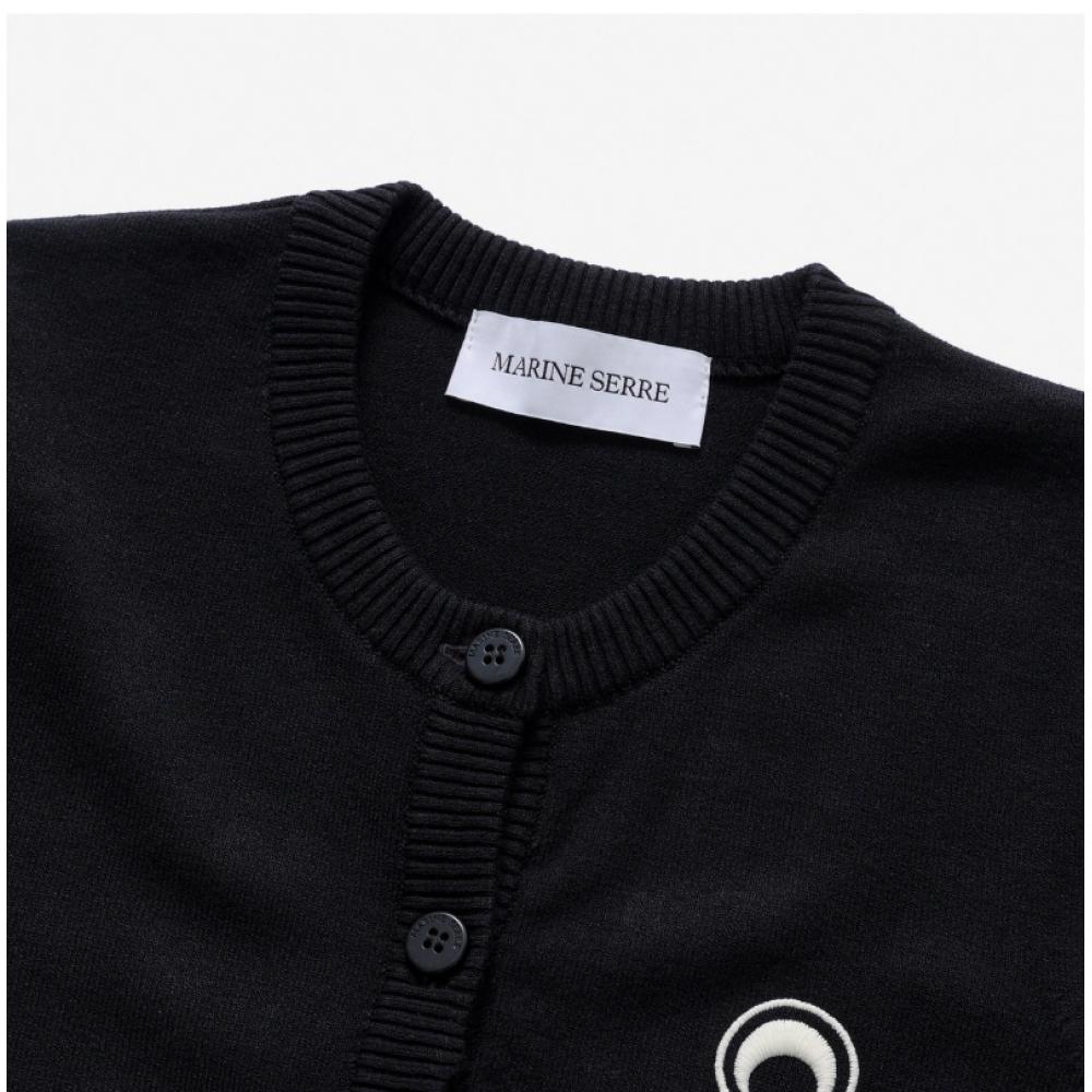 Marine Serre Women S Cardigan Moon Logo Fitted Wtk011a Ckni0511 Bk99