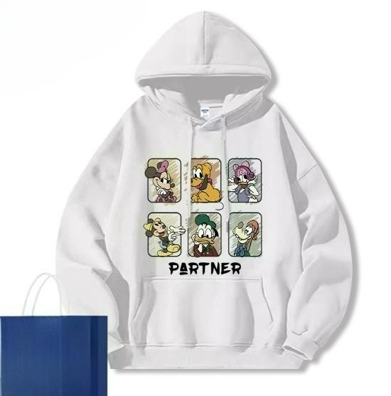 

New American Vintage Disney Hoodie Women s Autumn and Winter Mickey Mouse Goofy Donald Duck Printed Couple Jacket Clothes 3XL