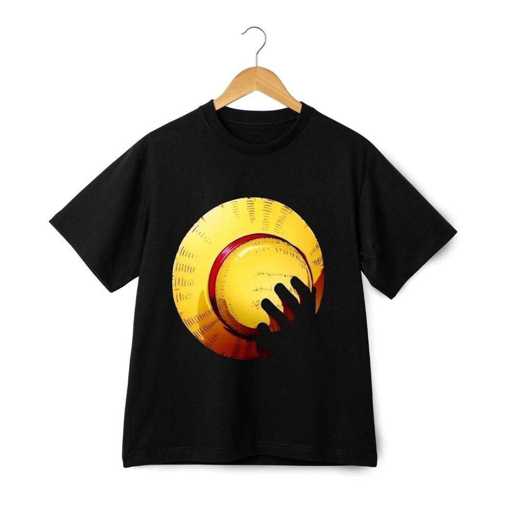 Luffy Straw Hat Shadow T-Shirt – Anime Pirate Crew Symbol Tee for Fans Unisex T-Shirt XXXXL