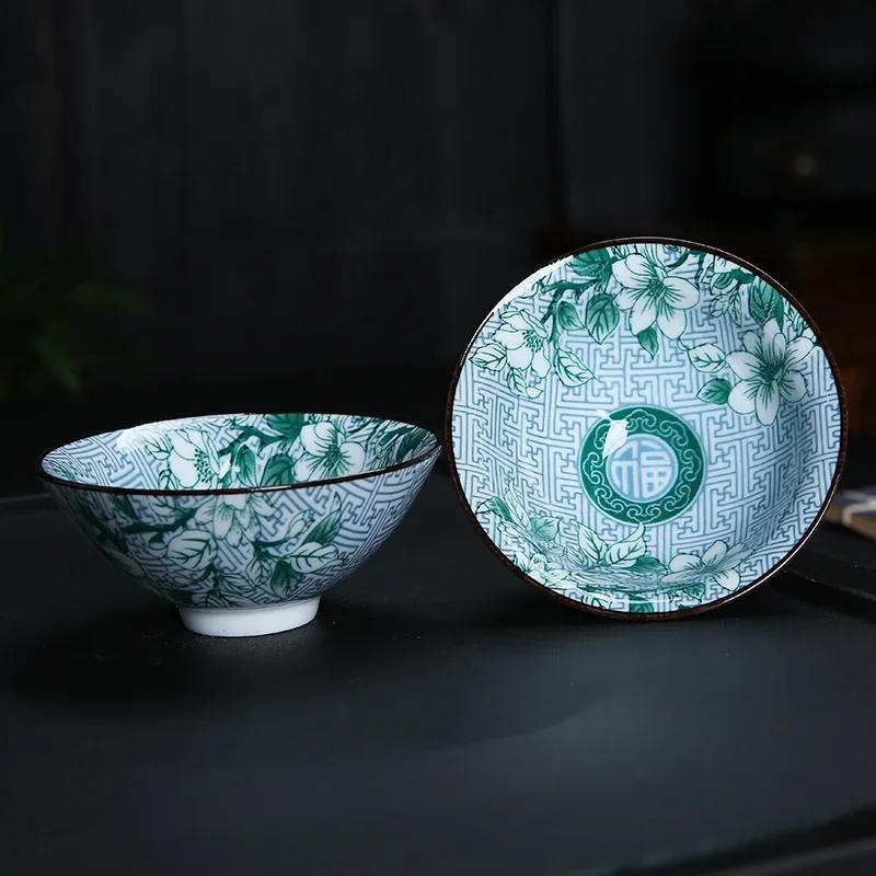 

Сине-белая фарфоровая пиала ручной работы, бутик, маленькая чайная чаша, ретро керамические аксессуары для чайного набора, многоцветная мастер-чаша 68 мл