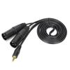 Microphone Cable 3.5mm Connector To Dual XLR Male Adapter Interconnect Patch Cord
