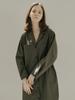 Avang Overfit Shirt Long Sleeve Dress - Khaki