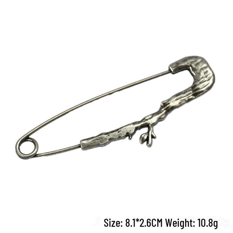 "Broșă Pin Pasăre Retro din Aliaj, Ramură de Bambus, pentru Cardigane de Damă"