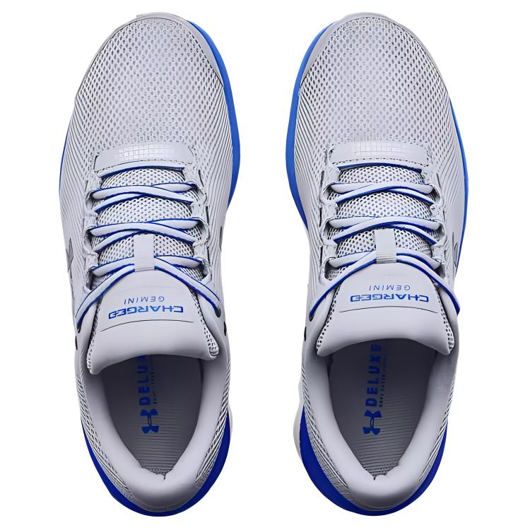 Under Armour Charged Gemini Comfortable Sports Fabric Synthetic Leather Low Top Training Running Shoes Men Sneaker Blue 3023276-102