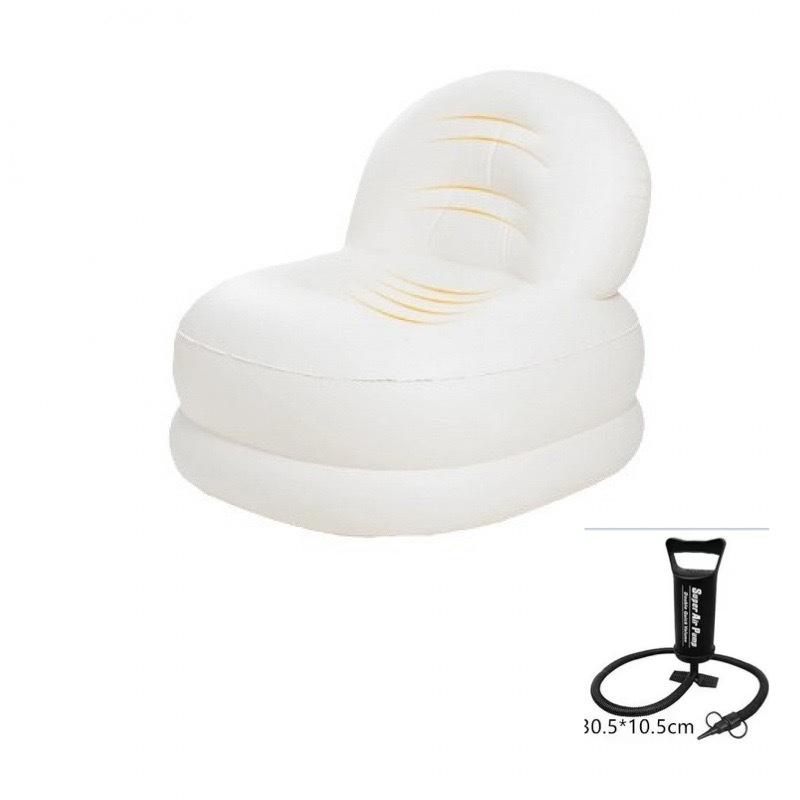 Portable Inflatable Cream Style Sofa - Automatic PVC Single Backrest for Outdoor Leisure
