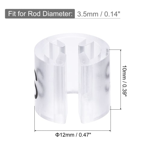 uxcell 120-Piece Clothes Hanger Marker Tags, Sizes S, M, L, XL, 2XL, 3XL, Round, 3.5mm Rod Diameter, Size Buckle, Color Coding, Store, Classification,