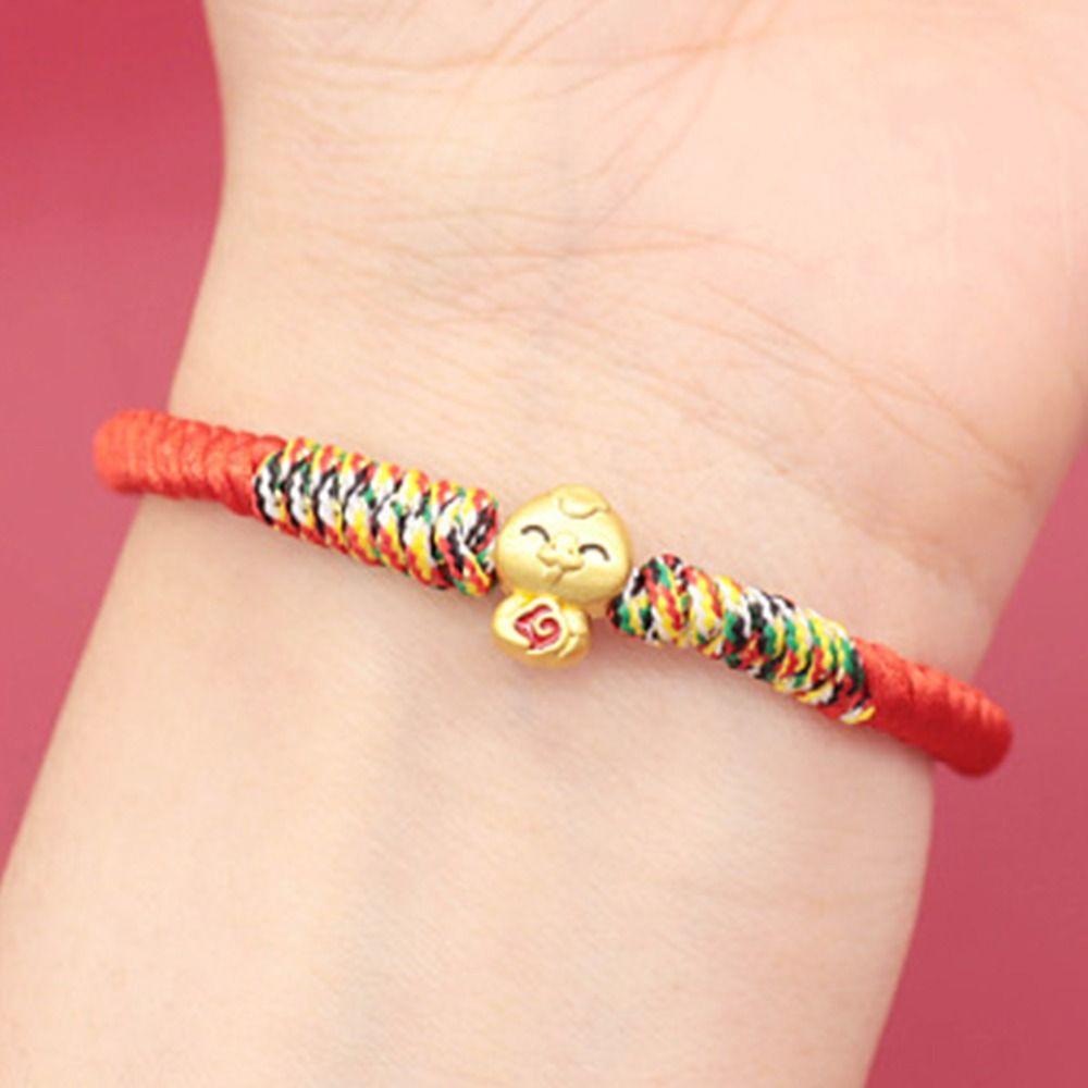 Hand Rope Snake Year Bracelet New Year Fortune Bracelet Cute Lucky Red Rope  Couple