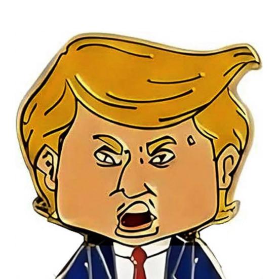 Tecknad President Nål Metallbrosch Pin Pin Accessoar för Emalj Lapel Rolig Figur Män Kvinnor Rock