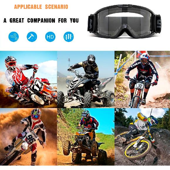 Dirt Bike ATV Goggles Motorcycle Gogglesfor Men Women Youth,UV400 Protection MX OTG Offroad Riding Racing Goggles