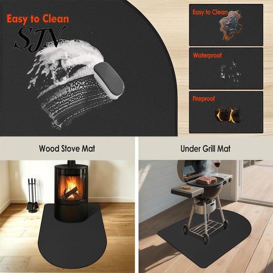 Safe Floor Protector for Pets under Grill Mats Outdoor Grill, Double-Sided Fireproof Pad Indoor Reusable Stove Mat Home Fireplace, Heat Resistant