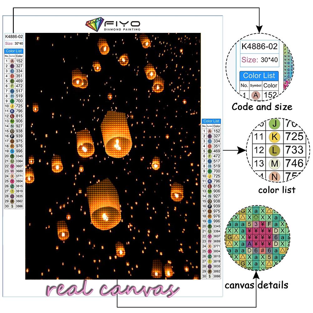 Diamond Embroidery Thaise Lampion And Lotus Flower Light 5D DIY Diamond Painting Cross Stitch Rhinestone