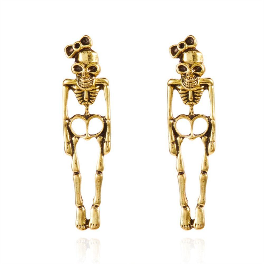 Zinc Zinc Alloy Skeleton Earrings Hip Hop Imitation Human Bone Earrings Halloween Drop Earrings  Party