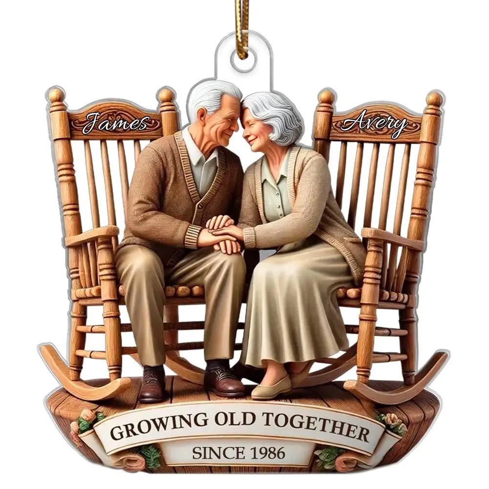 Customized Growing Old Together Figurines Wooden Growing Ornament Together Sculptures Enduring Love Old Romantic Wood Symbo G3C7