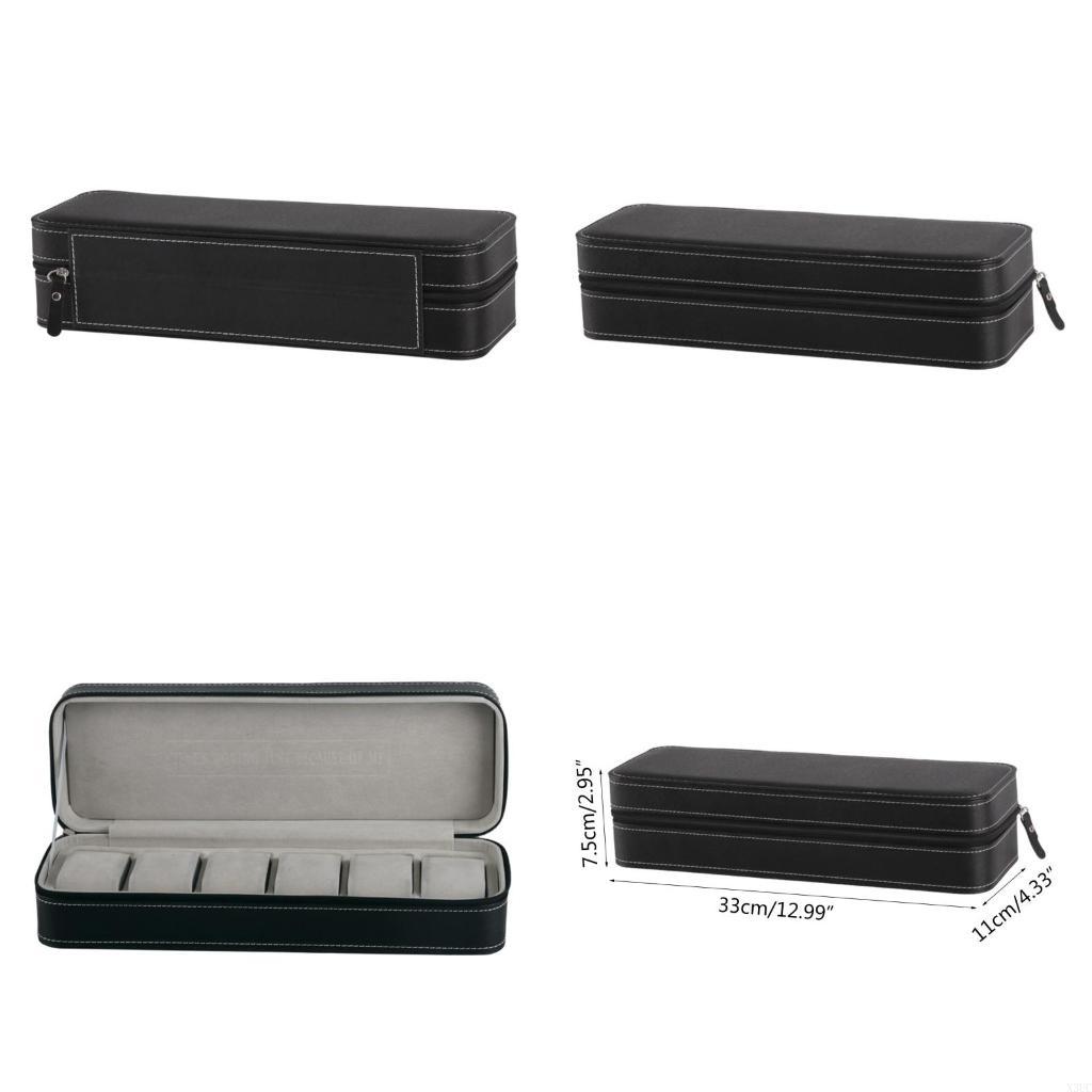 

6 Slot Watch Box Portable Travel Zipper for Case Collector Storage Jewelry Storage Box X3UC China Mainland