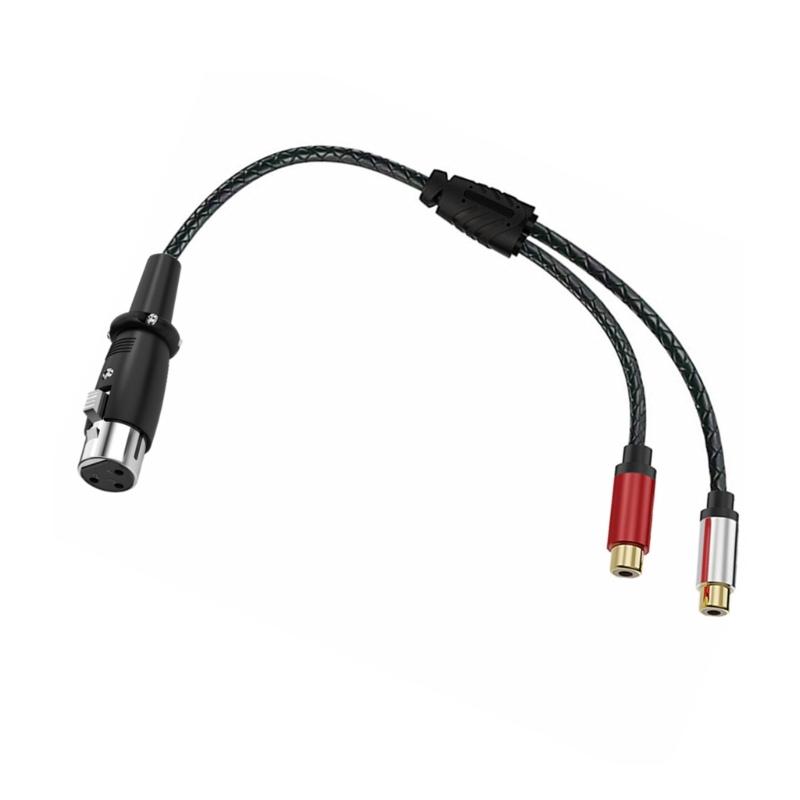 2RCA Female To 3Pin Female Sound Unbalanced Cable 3Pin To Double 2RCA Female Splitter Patching Cord Microphone Cable