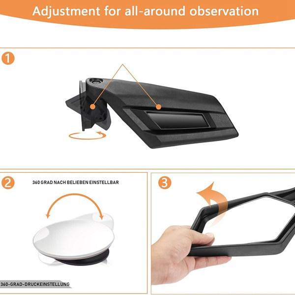 1 Set UTV Motorcycle Rearview Mirror, ABS Material, Color: As Shown, Compatible with Pangba.
