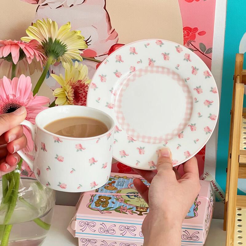French Retro Floral Ceramic Coffee Set