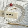 Korean Fashionable Red Agate White Crystal Faceted Beaded Bracelet