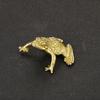 Solid Brass Brass Toad Figurine Retro Style Tea Pet Ornament Golden Toad Statue  Desktop Decoration