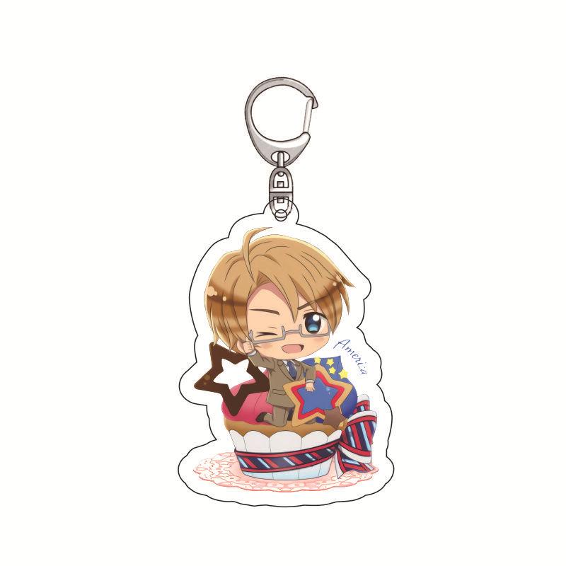 Hetalia Axis Powers Anime Acrylic Keychain Transparent Arthur Kirkland England British Gentleman Double Sided Pendant Keyrin UK Carry Mini Lightweight