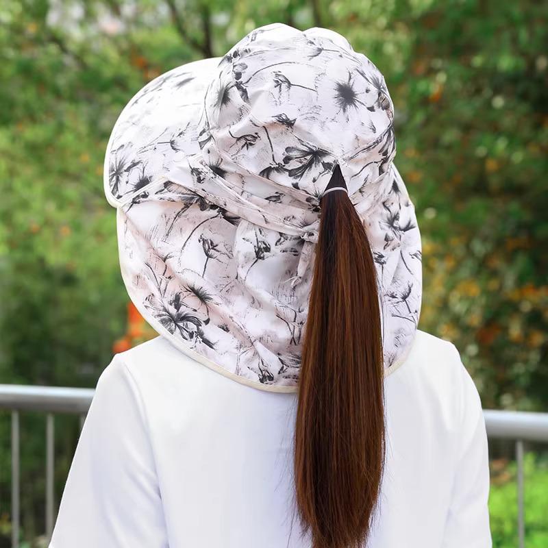 Women's Breathable Anti-UV Sun Hat with Large Brim, Face & Neck Protection - Perfect for Cycling, Outing, Tea Picking & Summer Activities