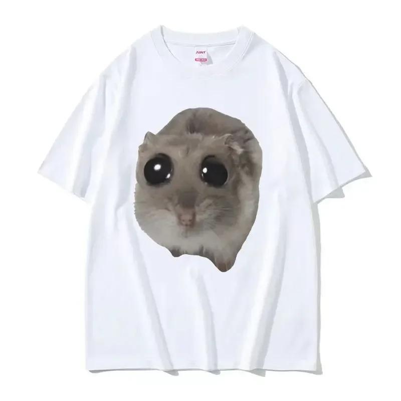Funny Sad Hamster Im Just Little Girl Crew Neck T Shirt Casual Daily Short Sleeve Graphic Top For Unisex Unisex
