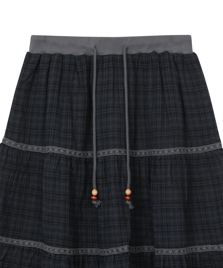 Baup Vintage Check Skirt [Navy]