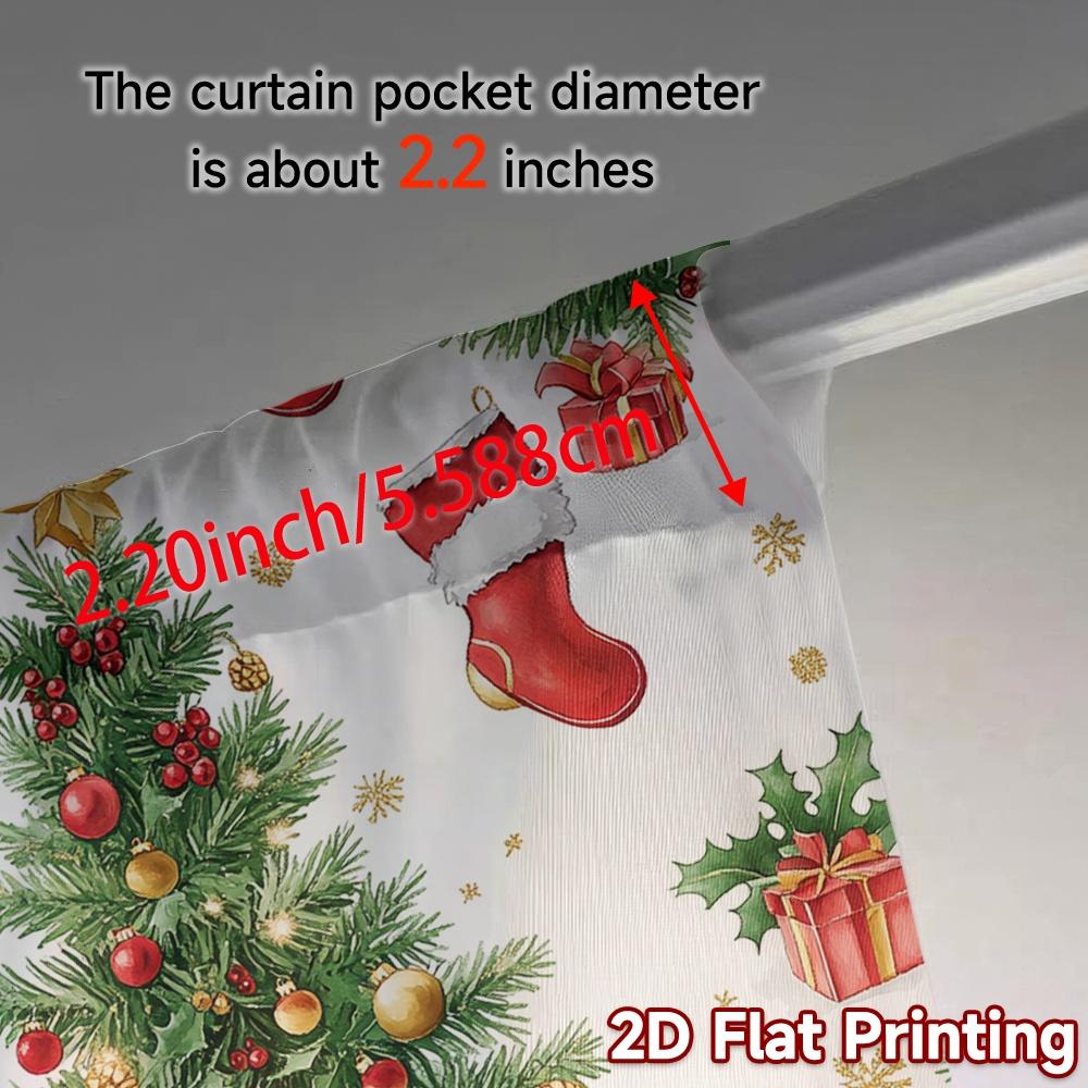 2pcs,Curtains Christmas Tree Ornaments Holiday Gifts Popular Fashionable Curtains Versatile 100% Polyester Curtains Versatile