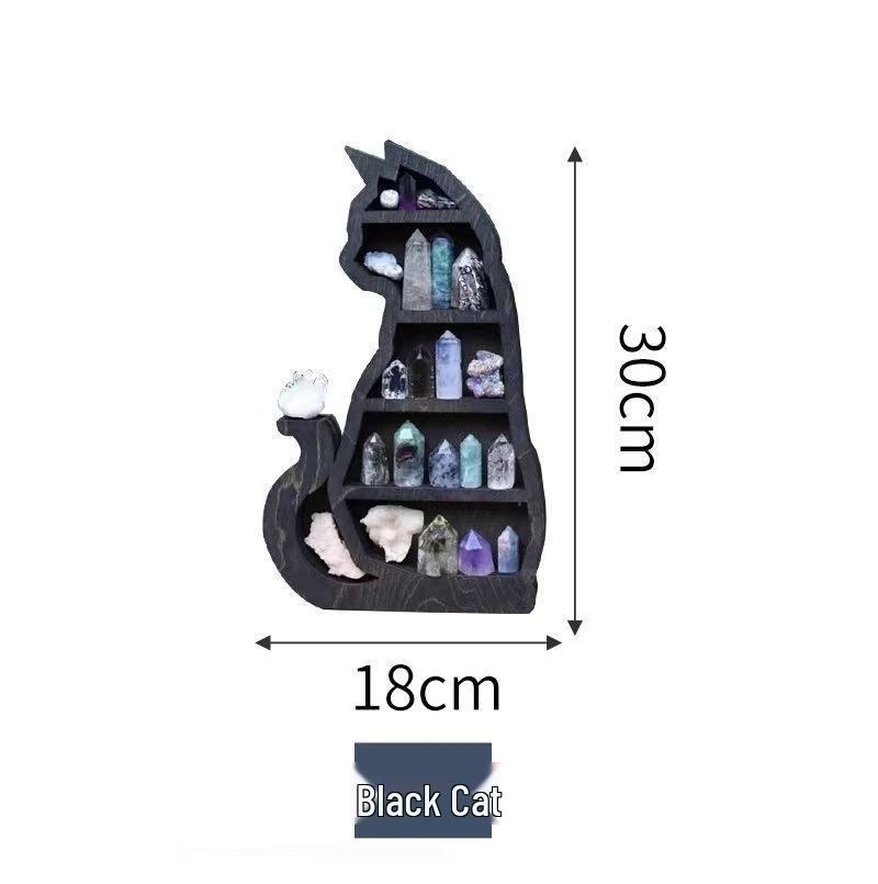 Creative Moon Cat Crystal Storage Rack and Home Decor Ornament