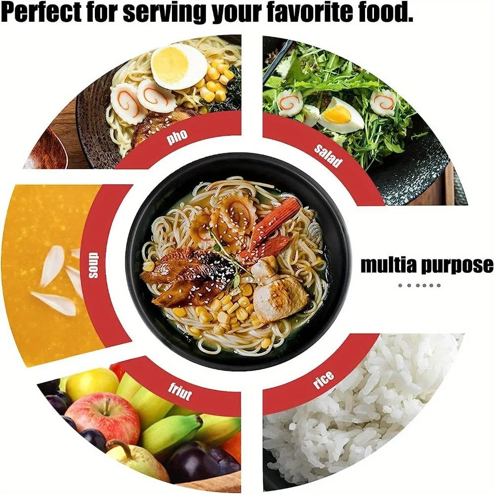 Durability Ramen Bowls PP Pot Bowls New Large Striped Bowl