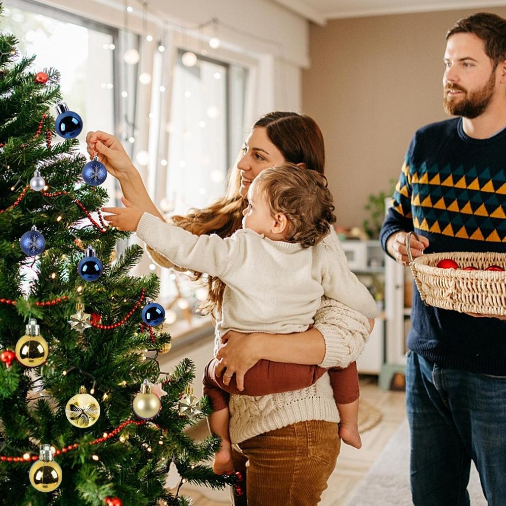 Christmas Ball Ornaments 44 Pieces Ball Decorations Seasonal Pendants For Home Apartment Retail Store Balcony Living Room Photo