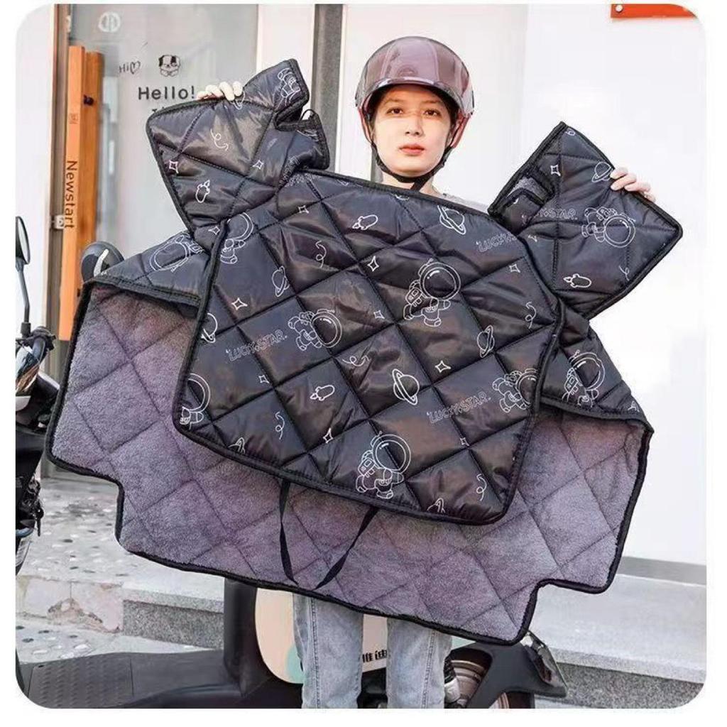 XL Electric Vehicle Windshield Cover with Side Wings: Extra Thick, Warm, Velvet, Waterproof for Autumn/Winter Cold Protection