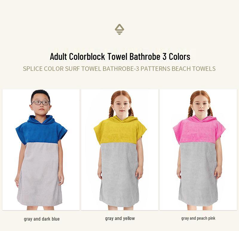Microfiber Hooded Poncho Towel - Quick-Dry Changing Robe for Swimming, Surfing, and Beach for Men & Women