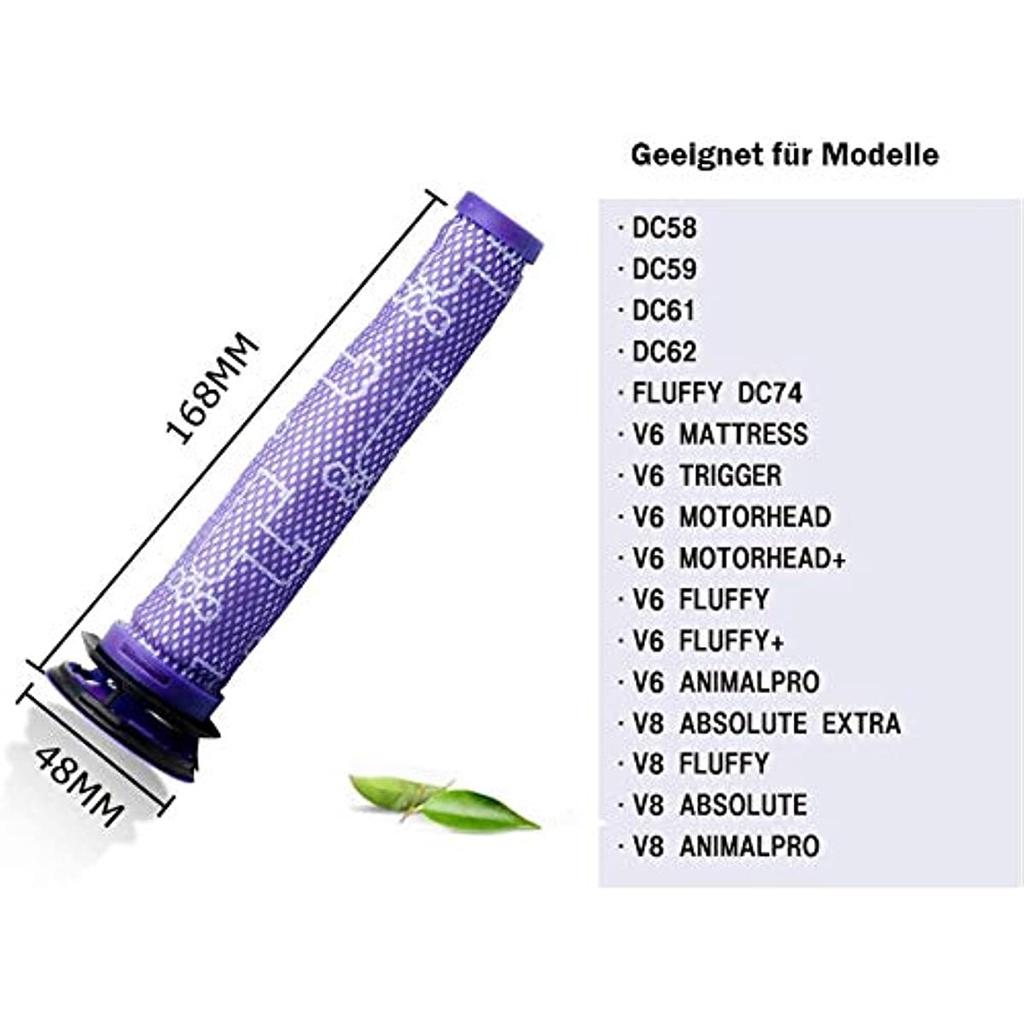 Filter für Dyson, Ersatzfilter für Dyson V8 V7 Staubsauger Animal Absolute Motorhead, 3 Vorfilter und 3 HEAP-Nachfilter, Ersatzteile